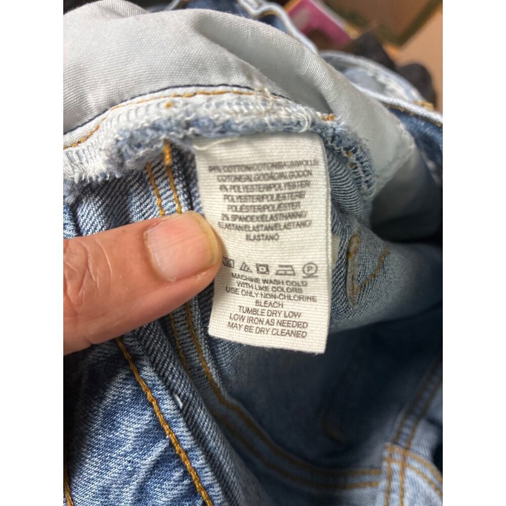 We the Free Denim Blue Jeans Distressed Hole Grunge Y2K Button Fly Size 28 - Picture 6 of 10
